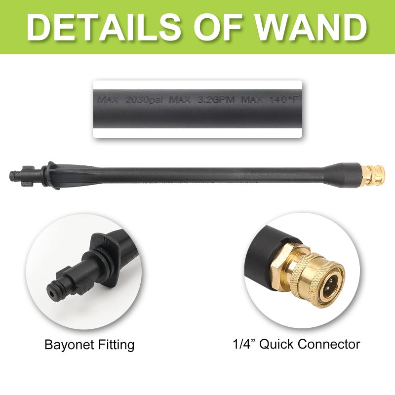 Bear Force High Pressure Water Spray Gun Wand Jet Nozzle Tips, Power Washer Water Gun Compatible with Some of Greenworks Kar-cher Ryobi Homelite Electric Pressure Washer Max 1900 PSI - Image 5